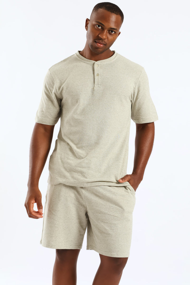 Henley Pyjama Top - Sage
