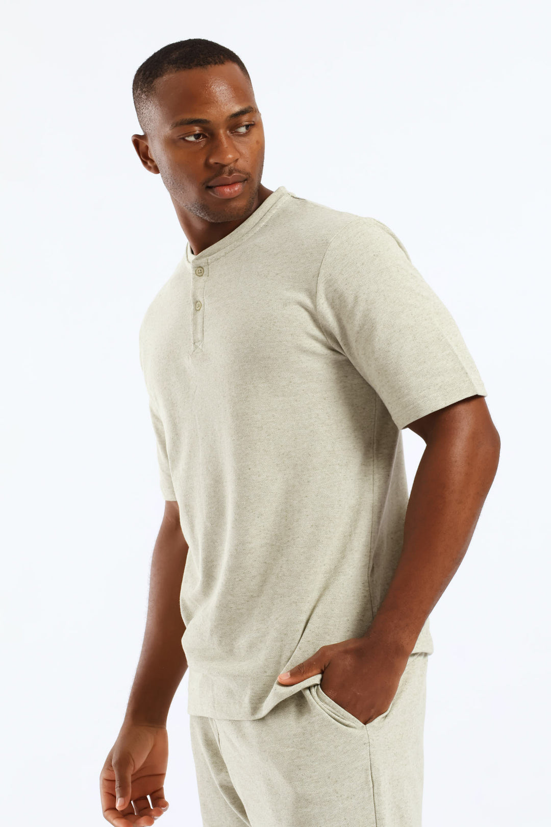 Henley Pyjama Top - Sage