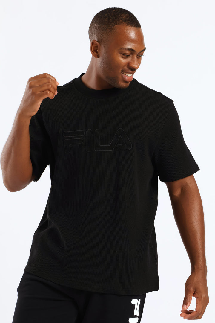 Caleb Waffle T-Shirt - Black