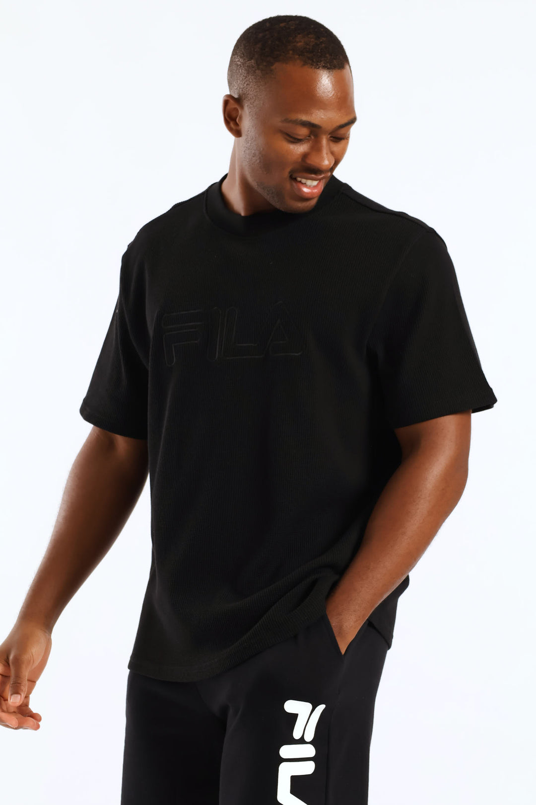 Caleb Waffle T-Shirt - Black