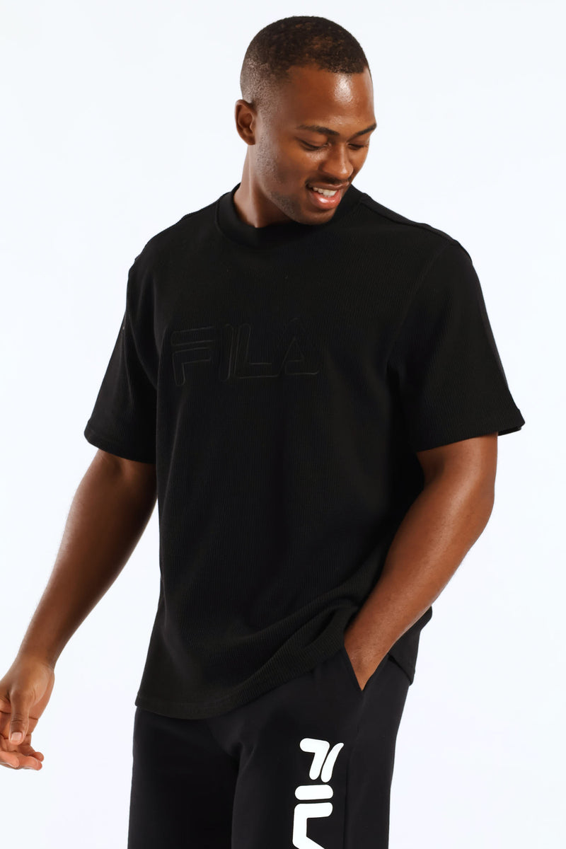 Caleb Waffle T-Shirt - Black