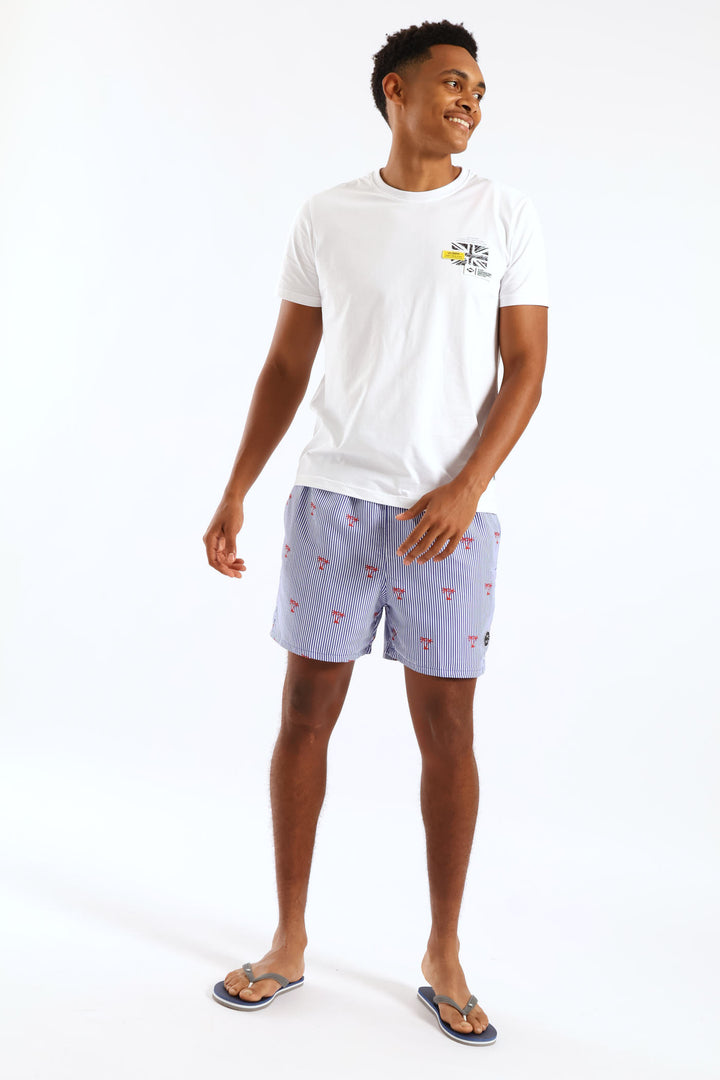 Striped Swim Short - Blue