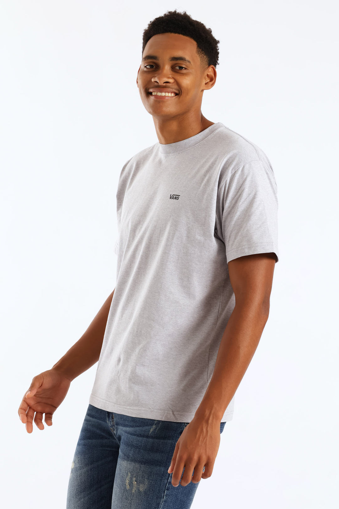 Left Chest Print Tee - Grey