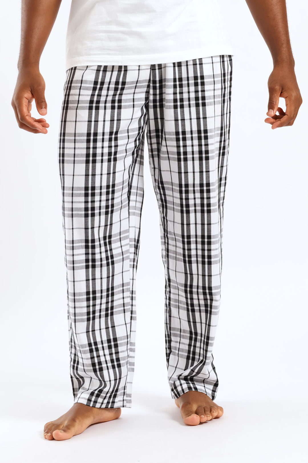Check Woven Pants - Black/White