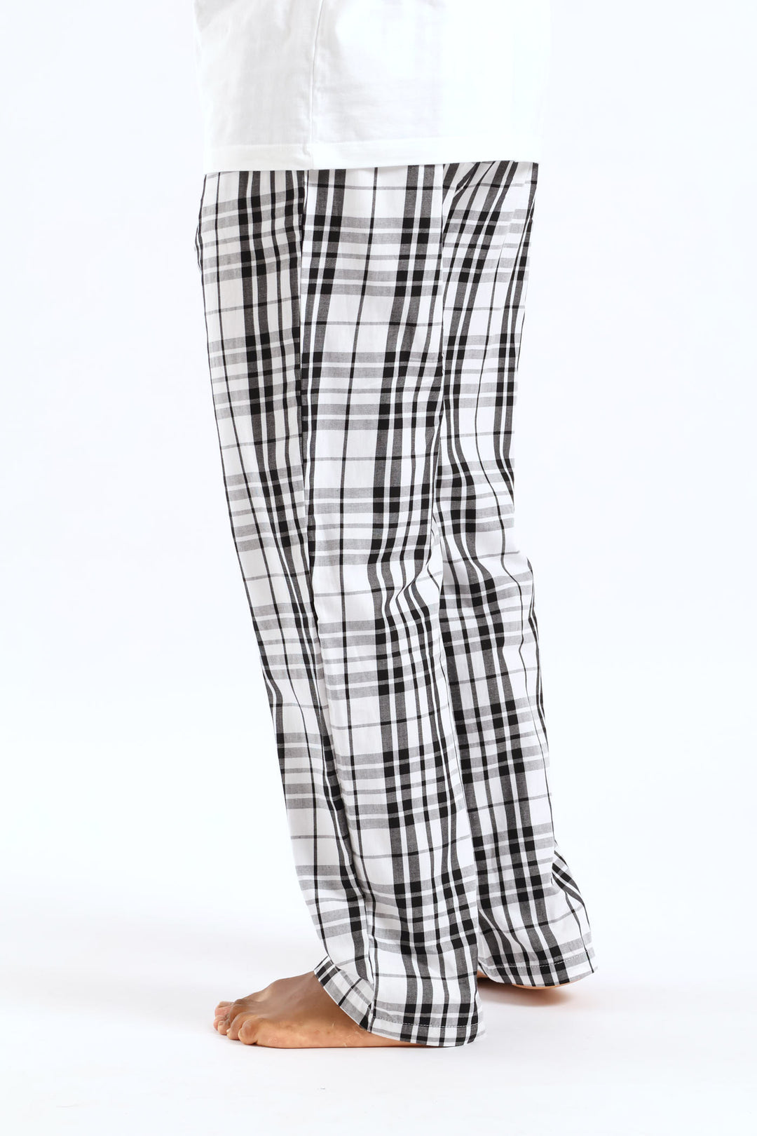 Check Woven Pants - Black/White