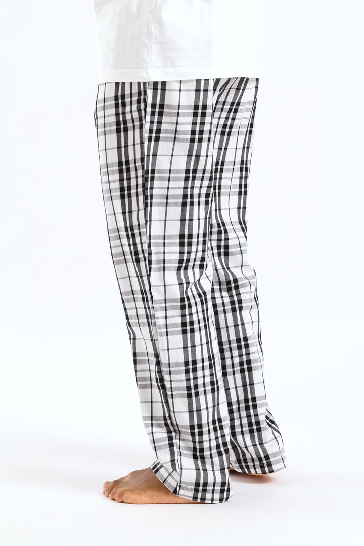 Check Woven Pants - Black/White