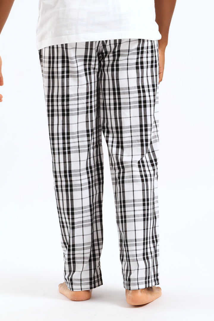 Check Woven Pants - Black/White