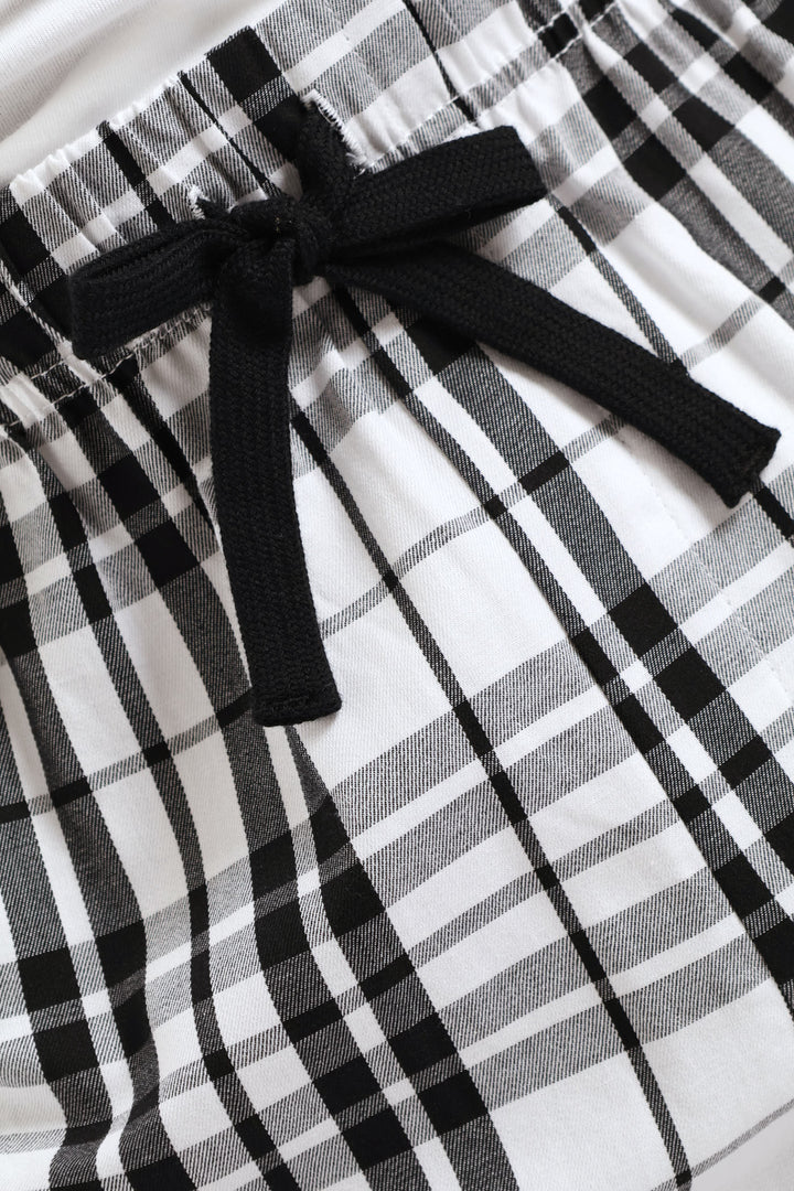Check Woven Pants - Black/White