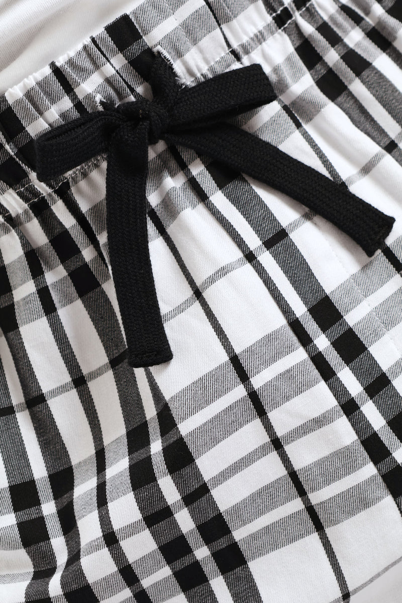 Check Woven Pants - Black/White