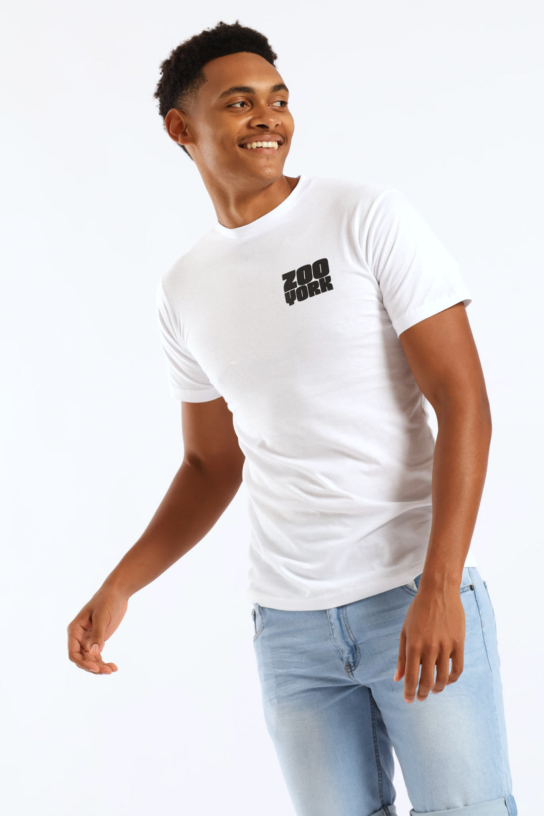 Contour Back Print Tee - White