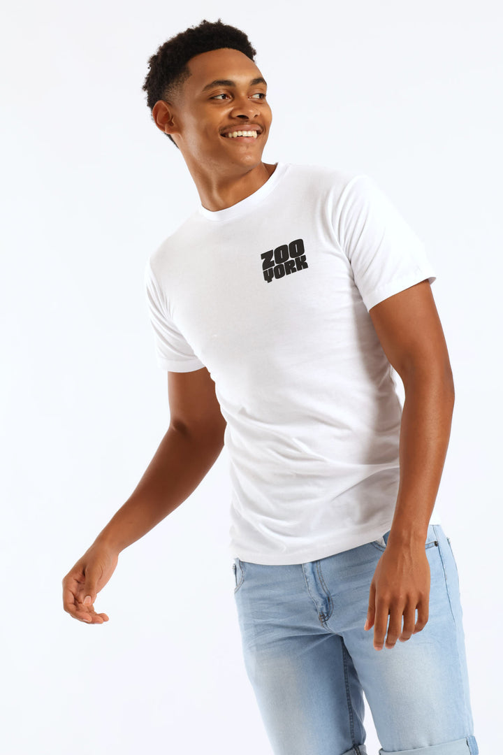 Contour Back Print Tee - White