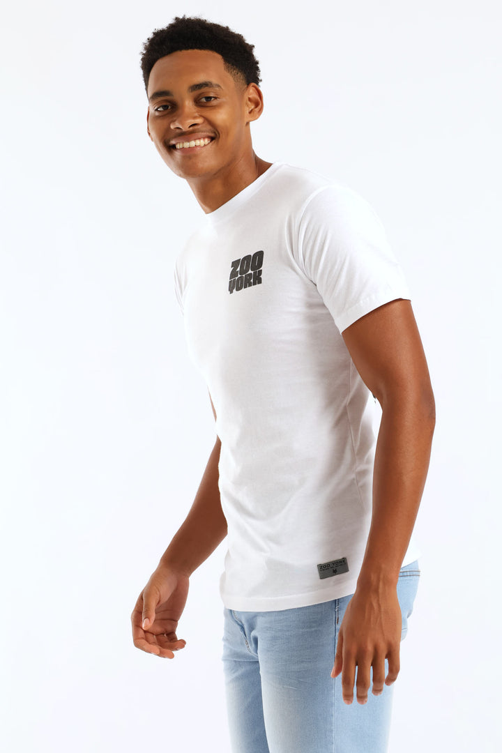 Contour Back Print Tee - White
