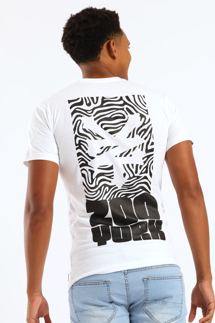 Contour Back Print Tee - White