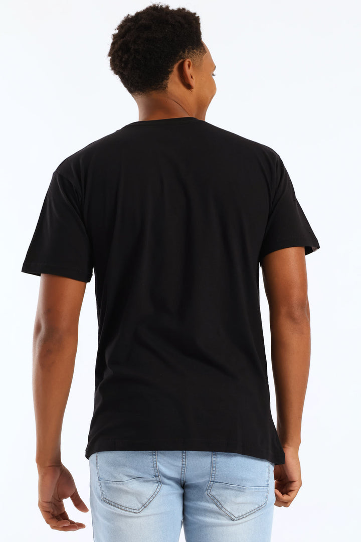 Shadow Spray Back Print Tee - Black