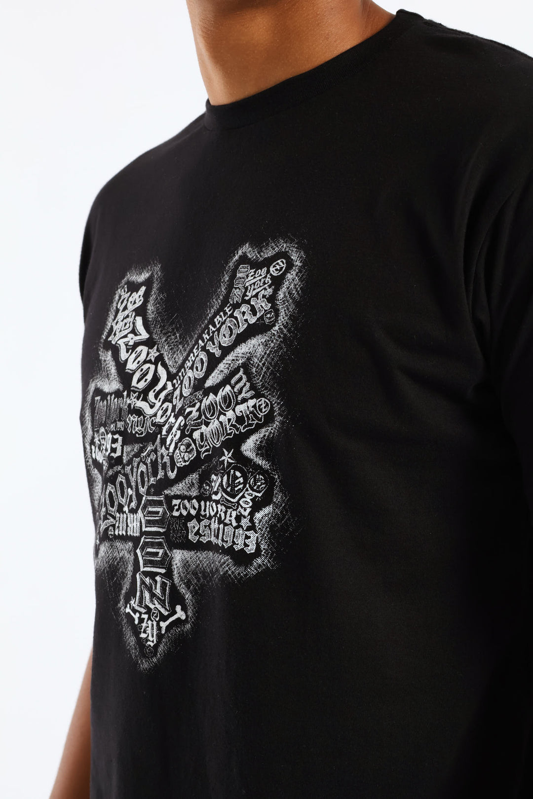 Shadow Spray Back Print Tee - Black