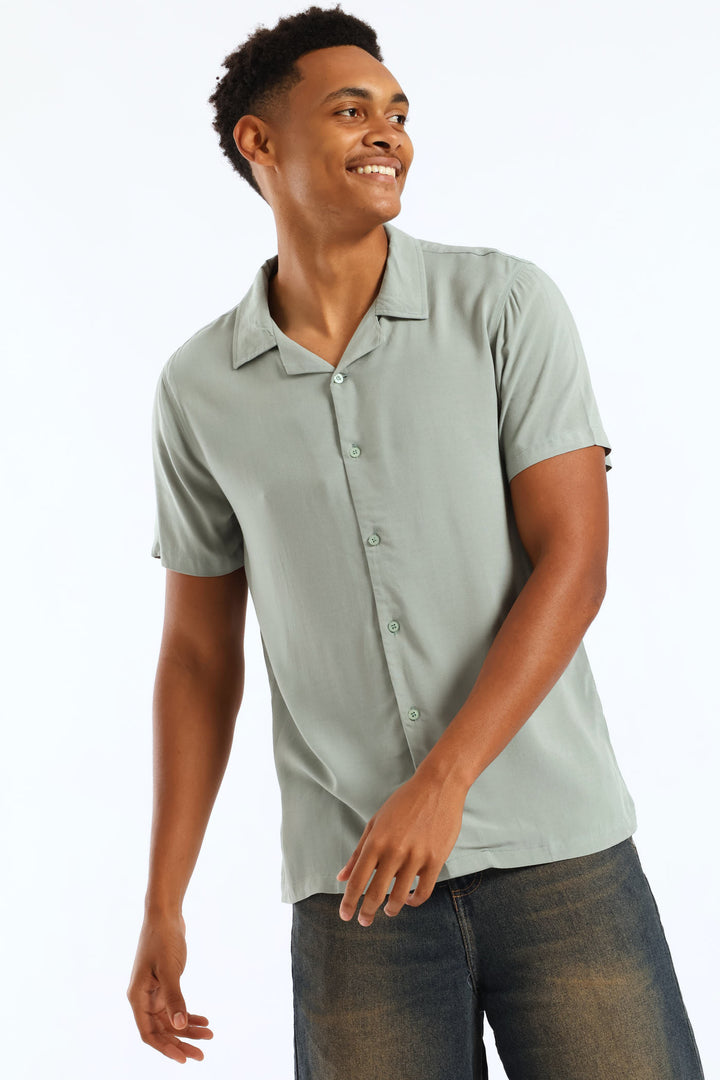 Plain Viscose Shirt - Sage