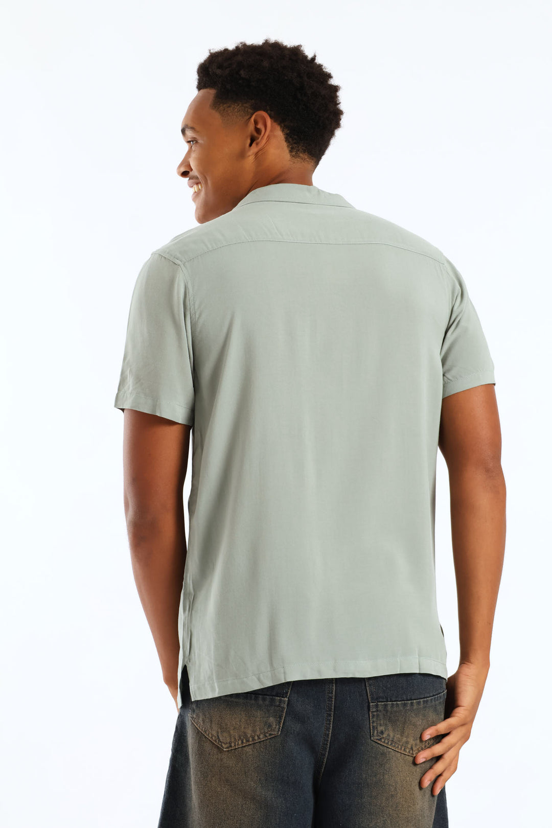 Plain Viscose Shirt - Sage