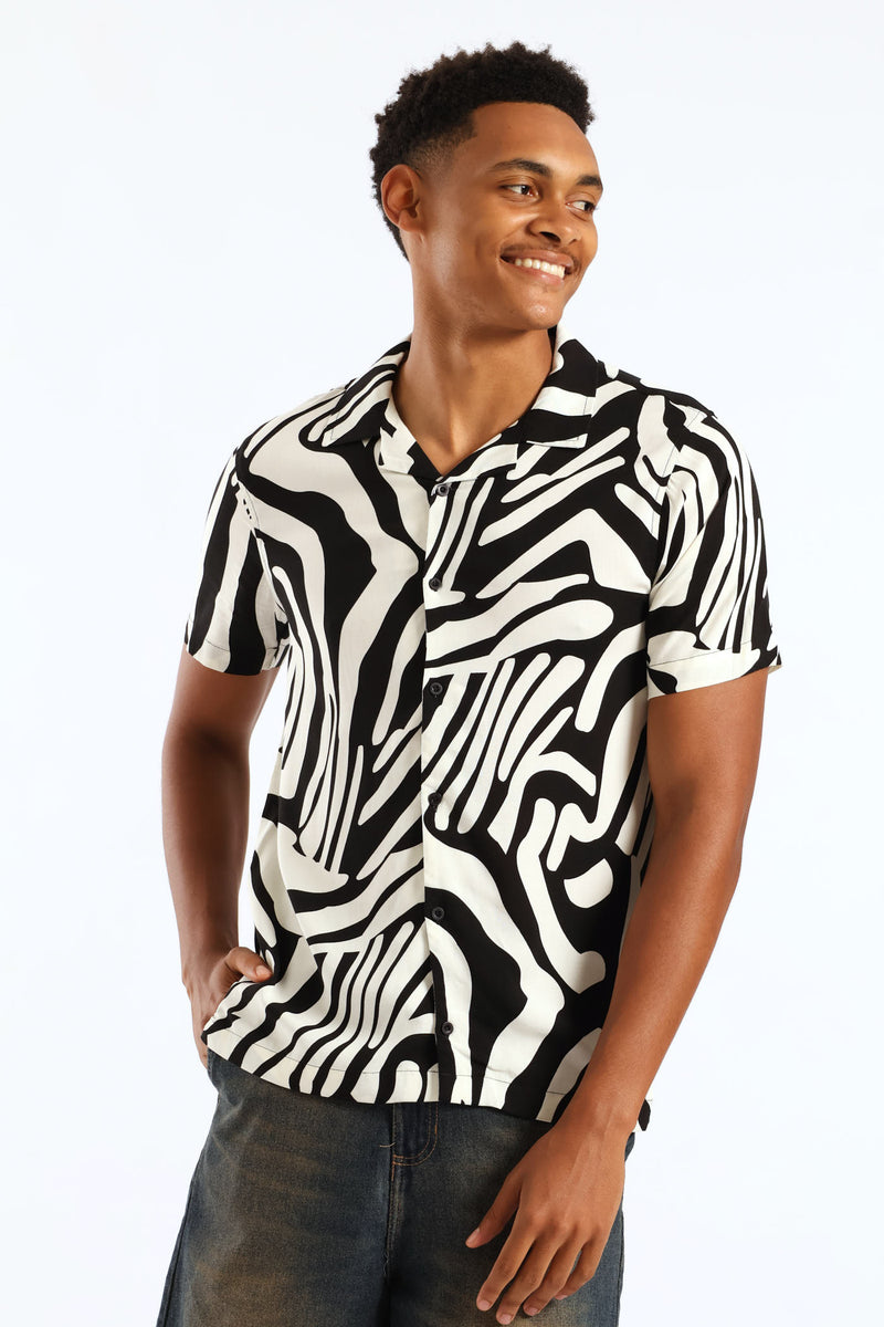Viscose Print Shirt - Black/White