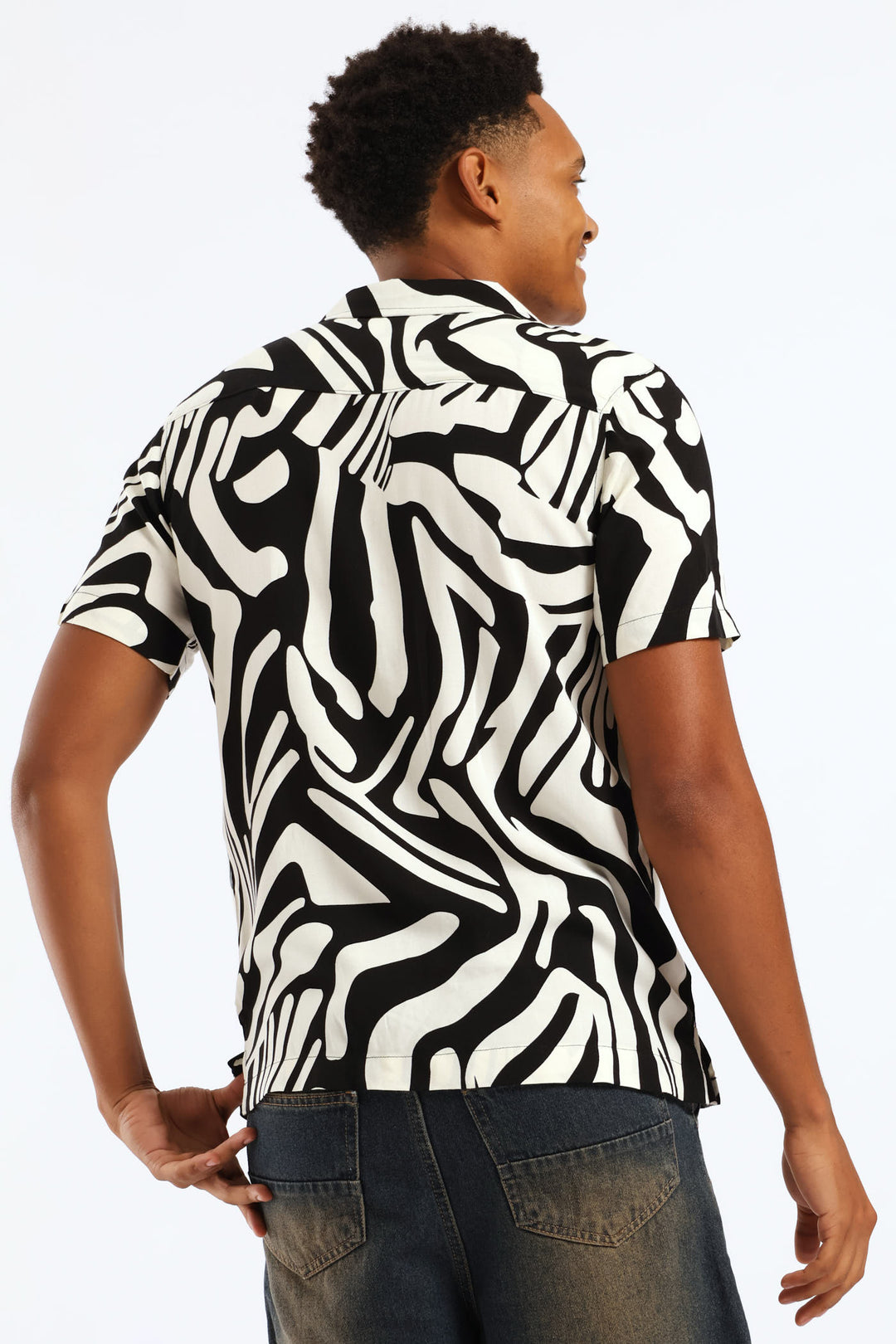 Viscose Print Shirt - Black/White