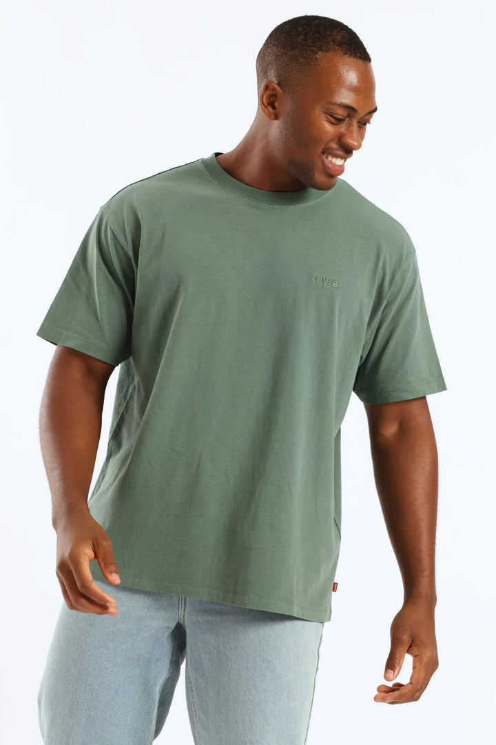 Red Tab Vintage Tee - Olive