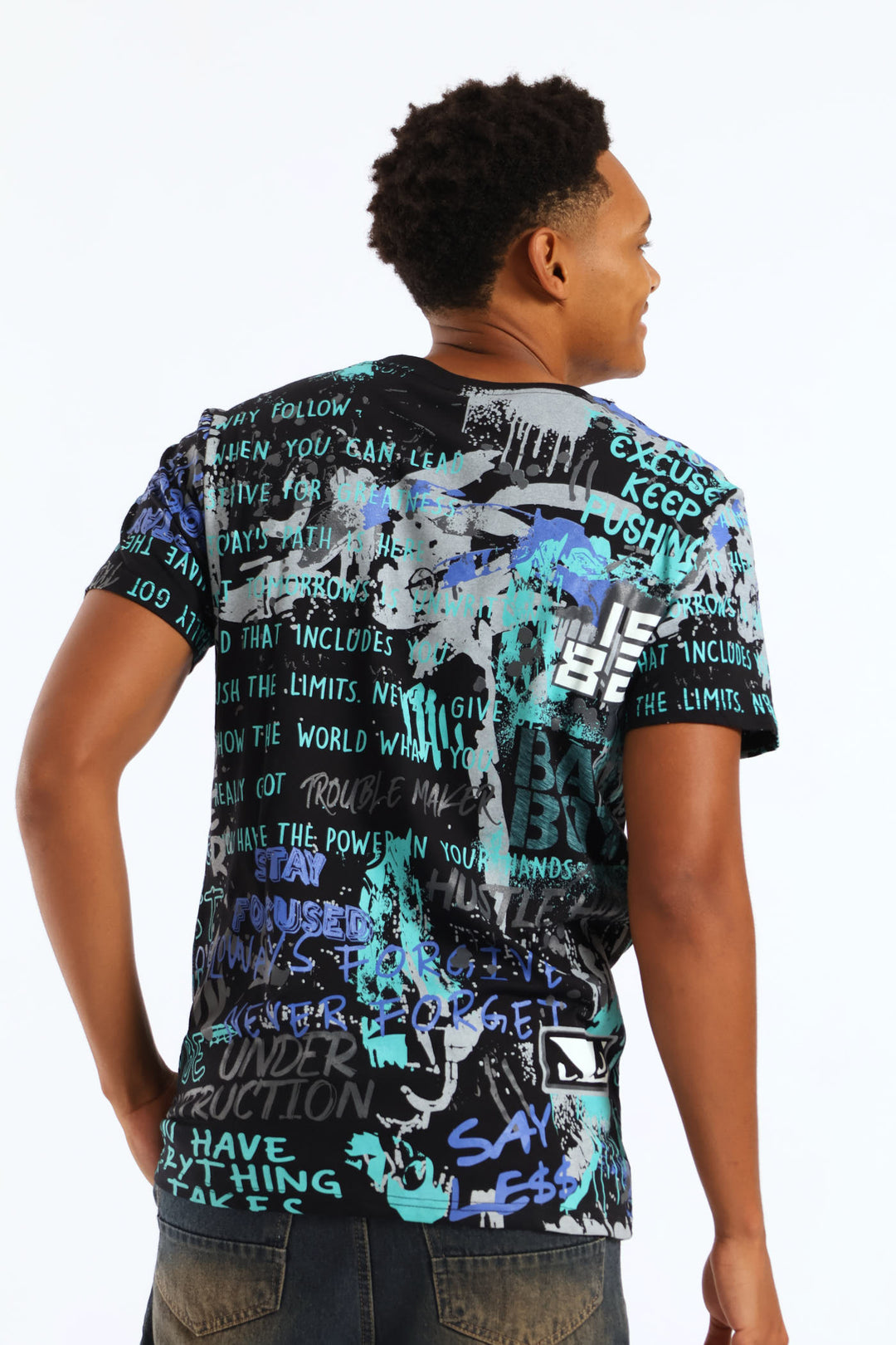 Focused Print Tee - Blue