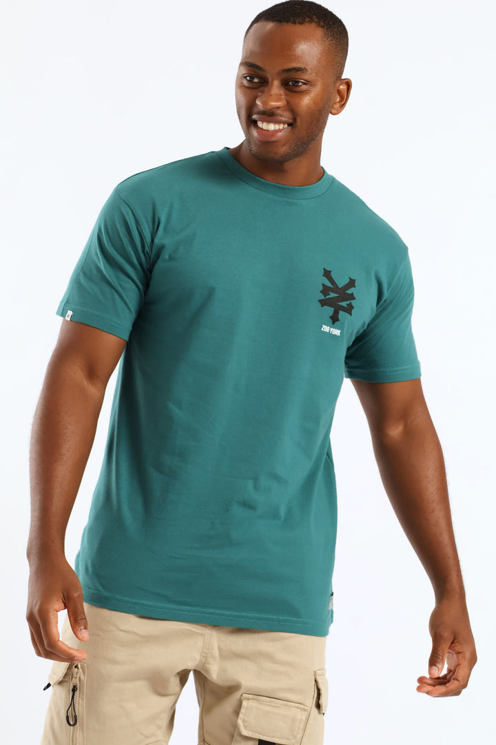 Basic Logo Back Print Tee - Teal