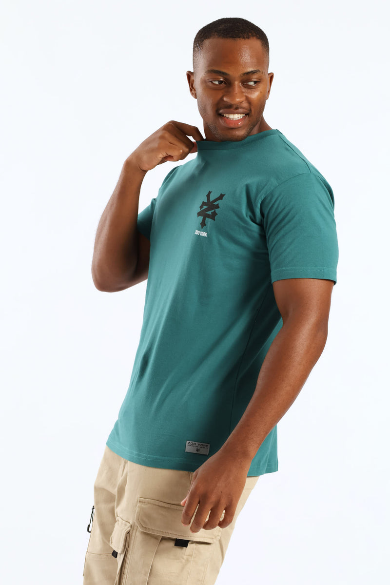 Basic Logo Back Print Tee - Teal