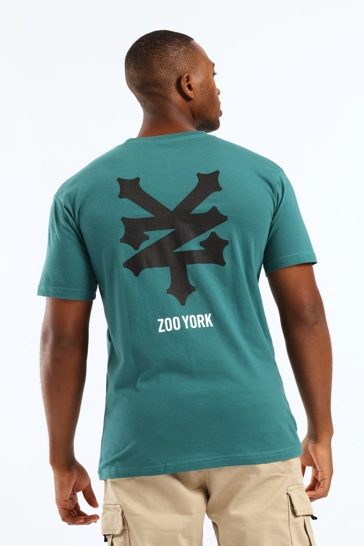 Basic Logo Back Print Tee - Teal