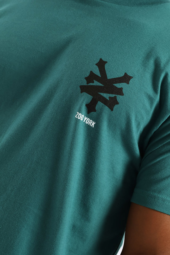 Basic Logo Back Print Tee - Teal