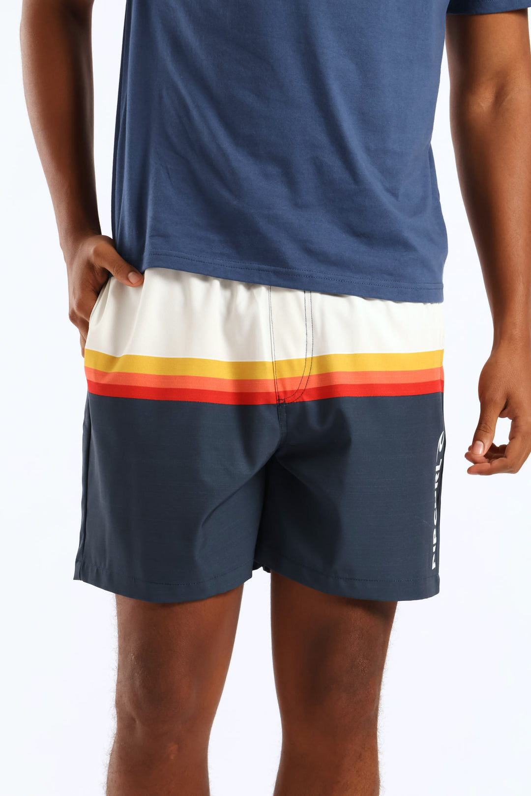 Surf Revival Stripe Volley Short - White/Navy