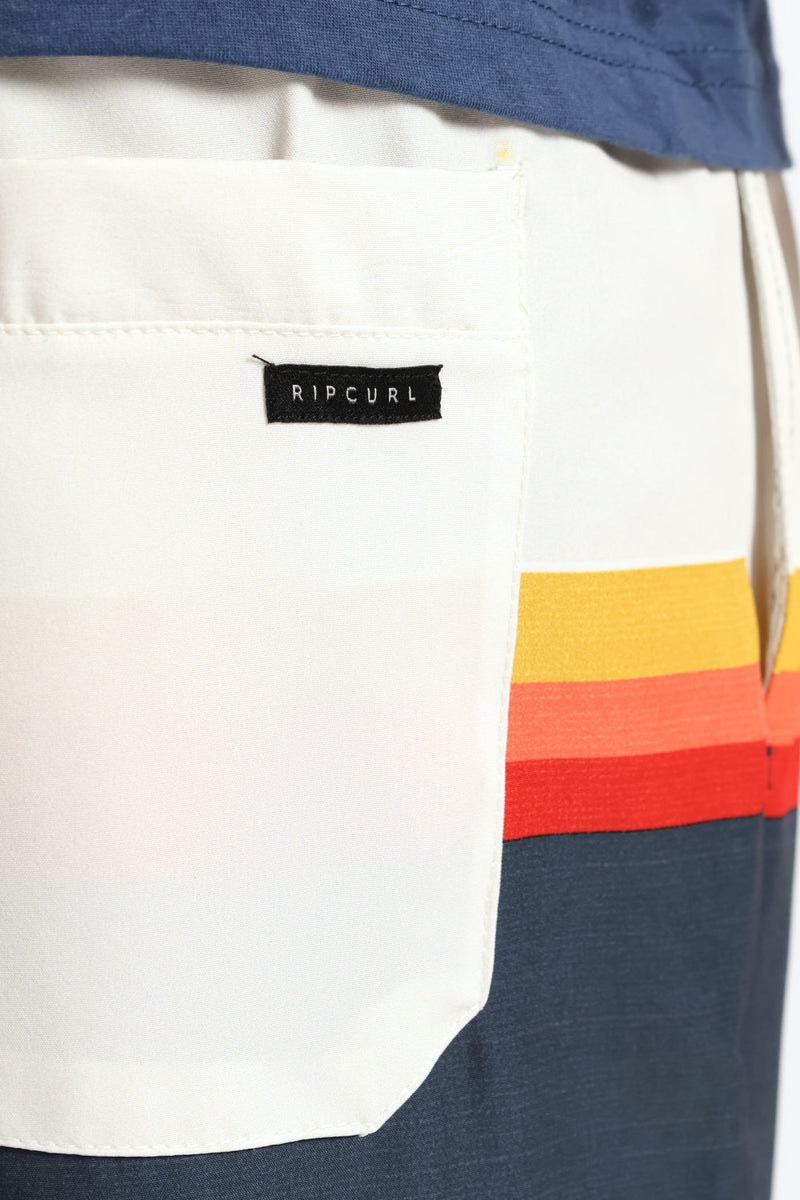 Surf Revival Stripe Volley Short - White/Navy