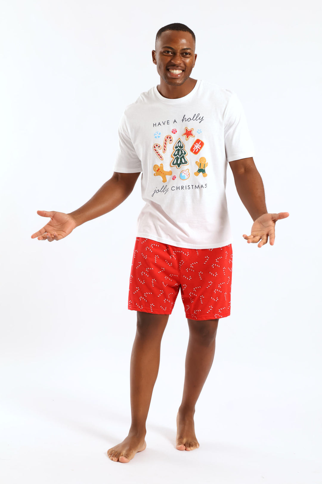 Christmas Knit Shorts - Red/White