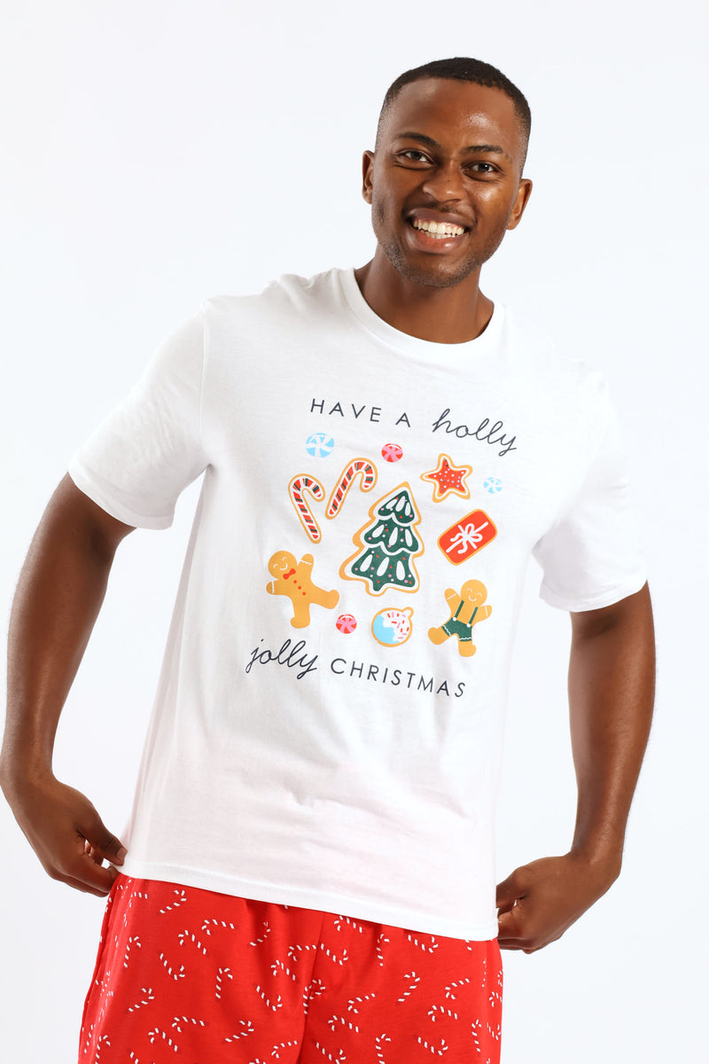 Christmas Print Tee - White