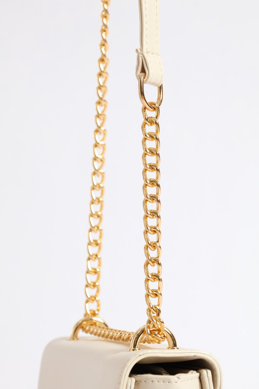 Gold Hardware Satchel Bag - Cream