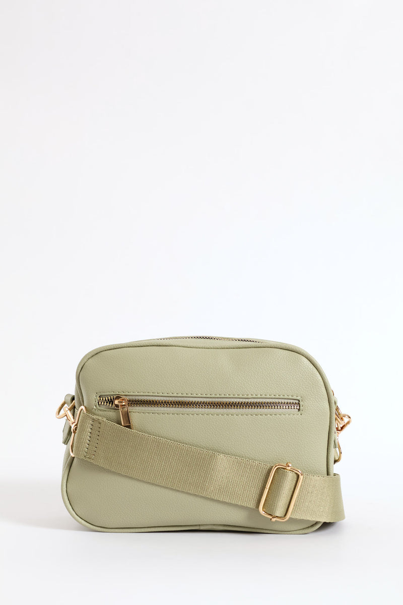 Double Top Zip Camera Bag - Sage