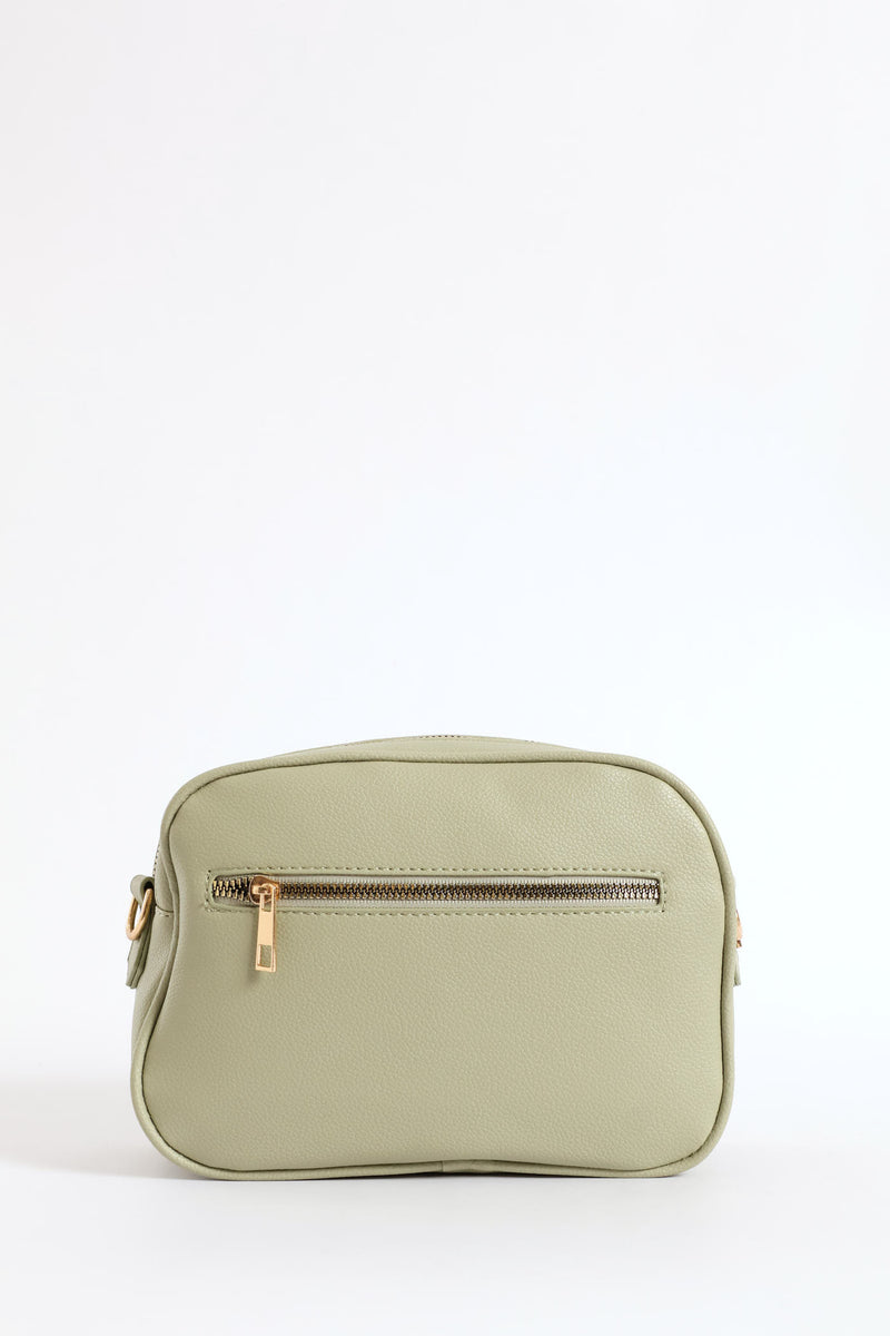 Double Top Zip Camera Bag - Sage