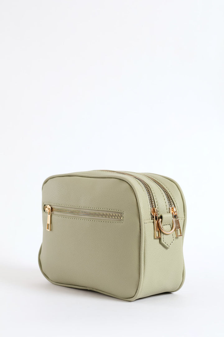 Double Top Zip Camera Bag - Sage