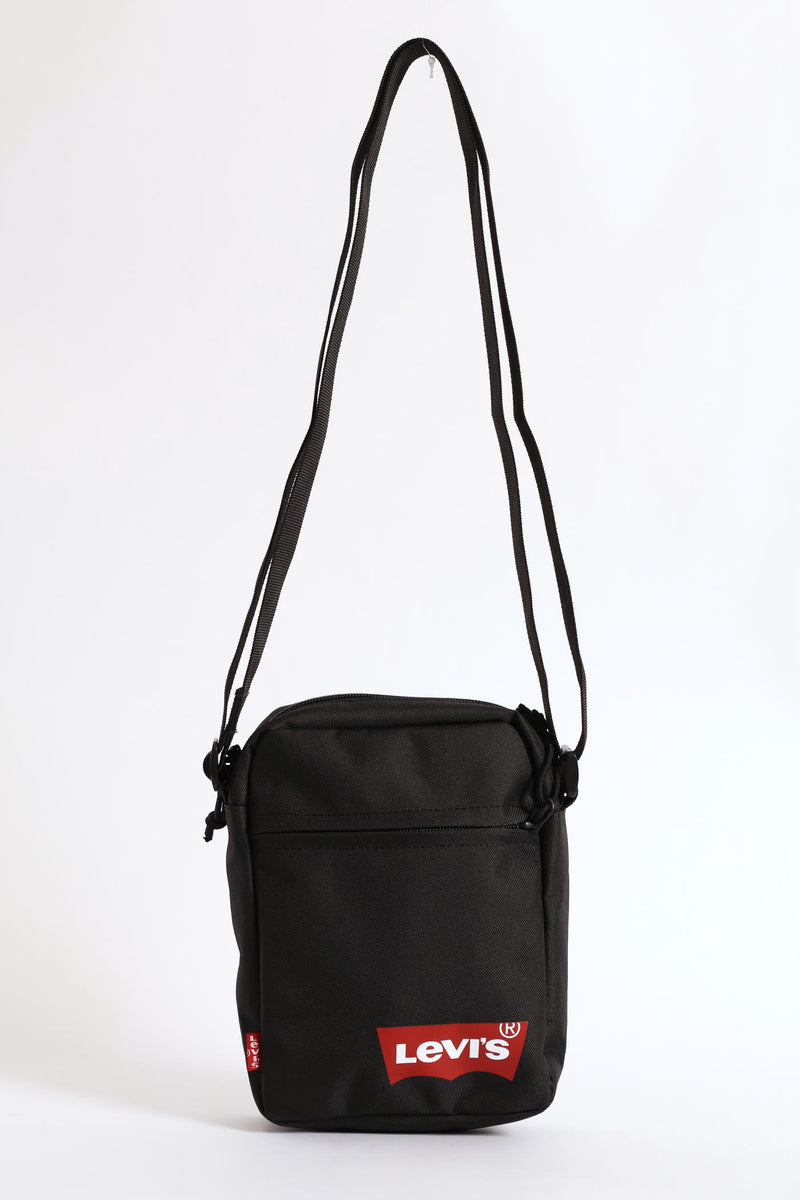 Red Batwing Solid Mini Crossbody Bag - Black
