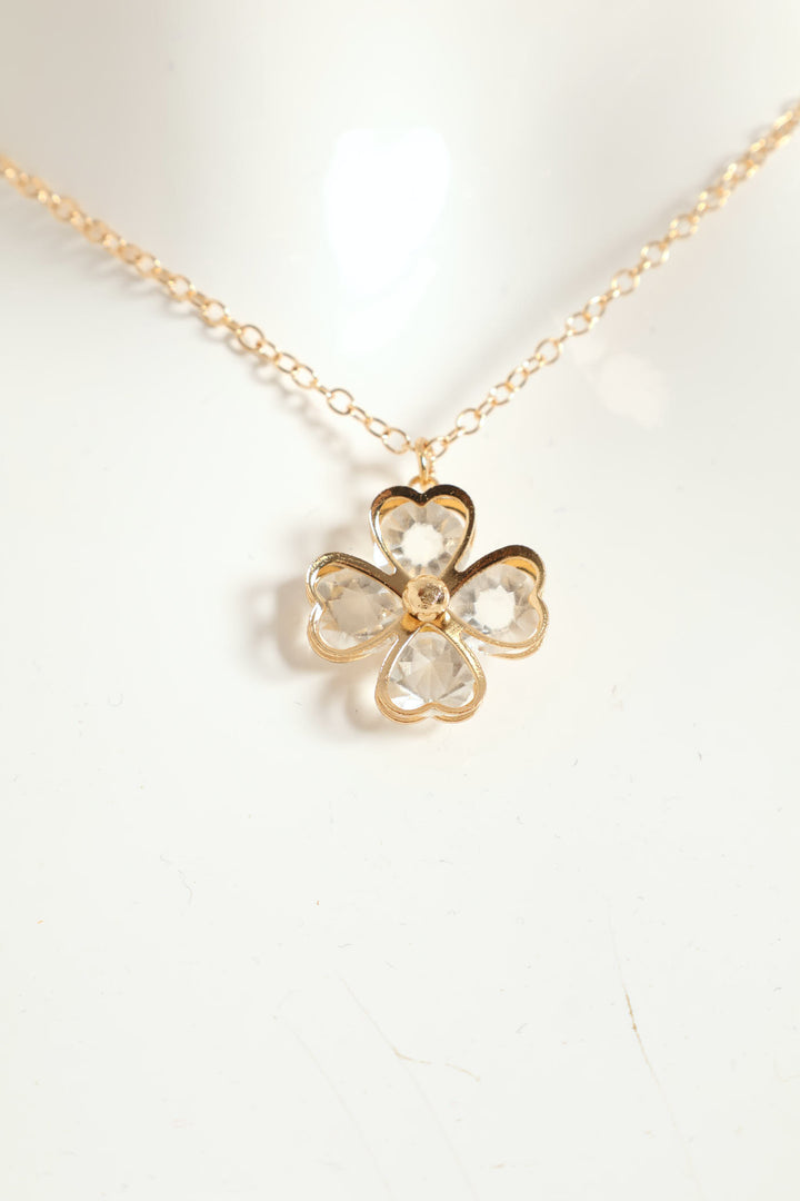Floral Pendant Necklace - Gold