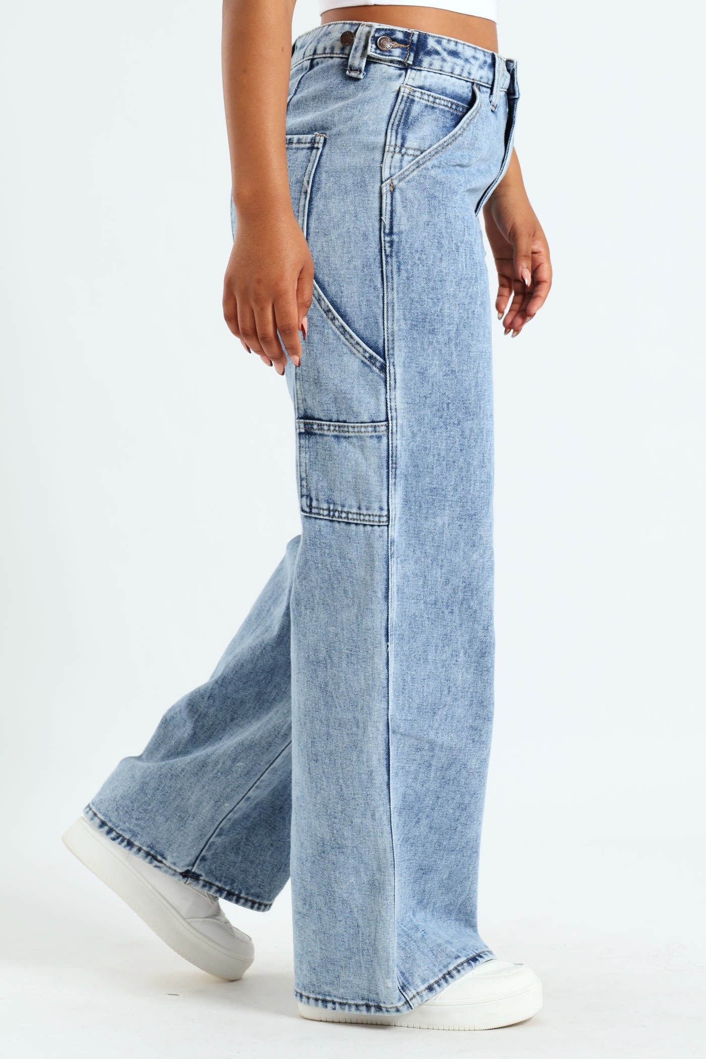 Ladies Baggy Carpenter Jean - Salty Mid Wash – Edgars