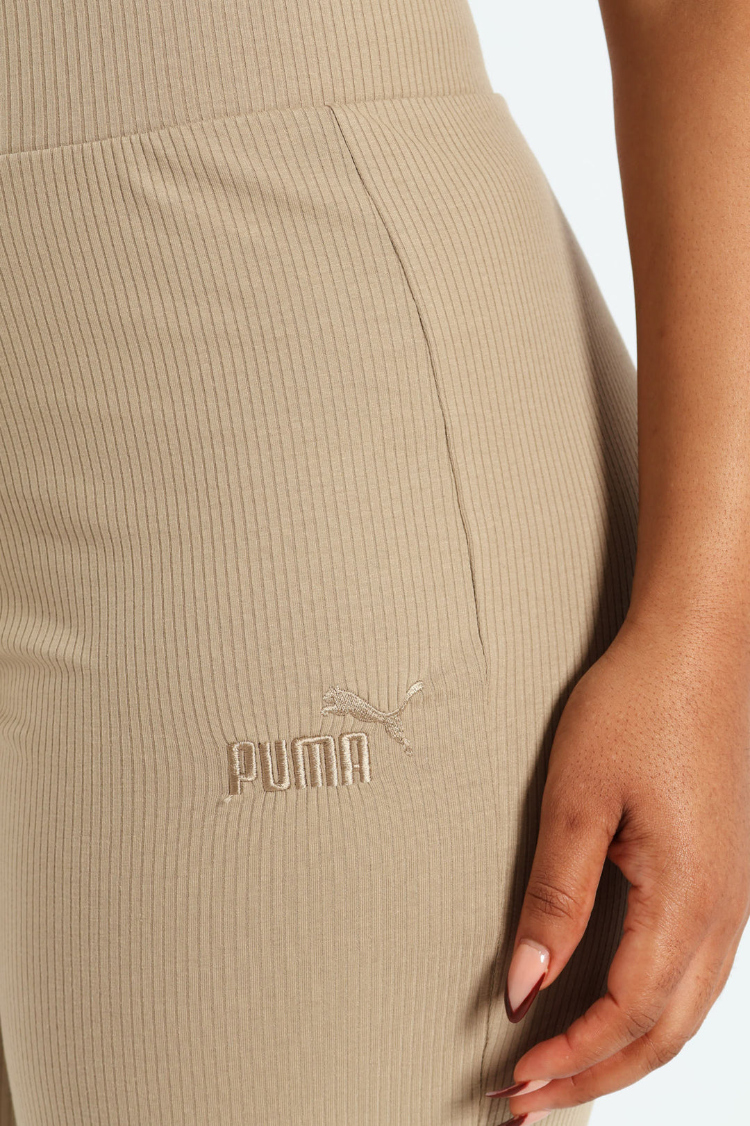 Elevated High Waist Straight Leg Pants - Taupe