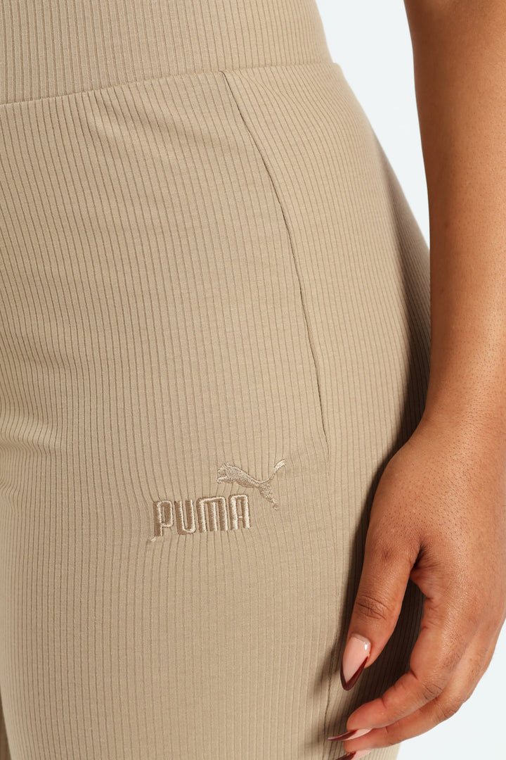 Elevated High Waist Straight Leg Pants - Taupe