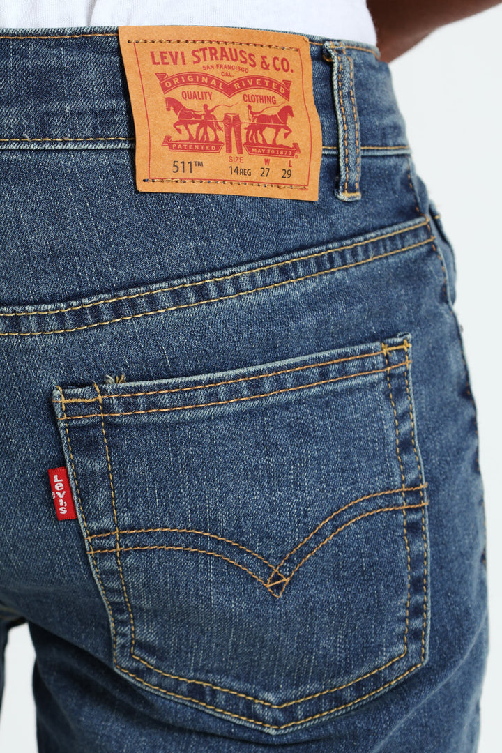 Boys Mid Denim Jeans - Blue