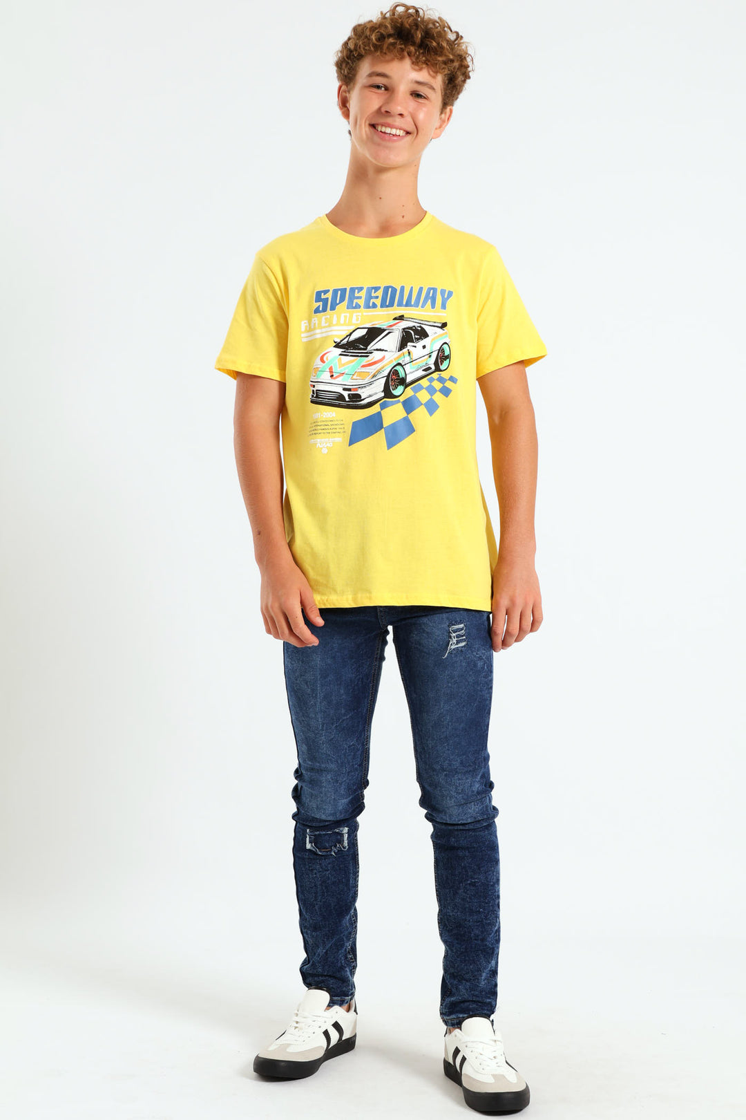 Boys Car Print Tee - Yellow