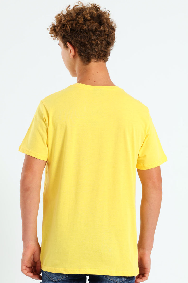 Boys Car Print Tee - Yellow