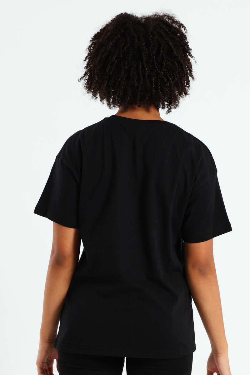 Girls Barbie Oversized Tee - Black