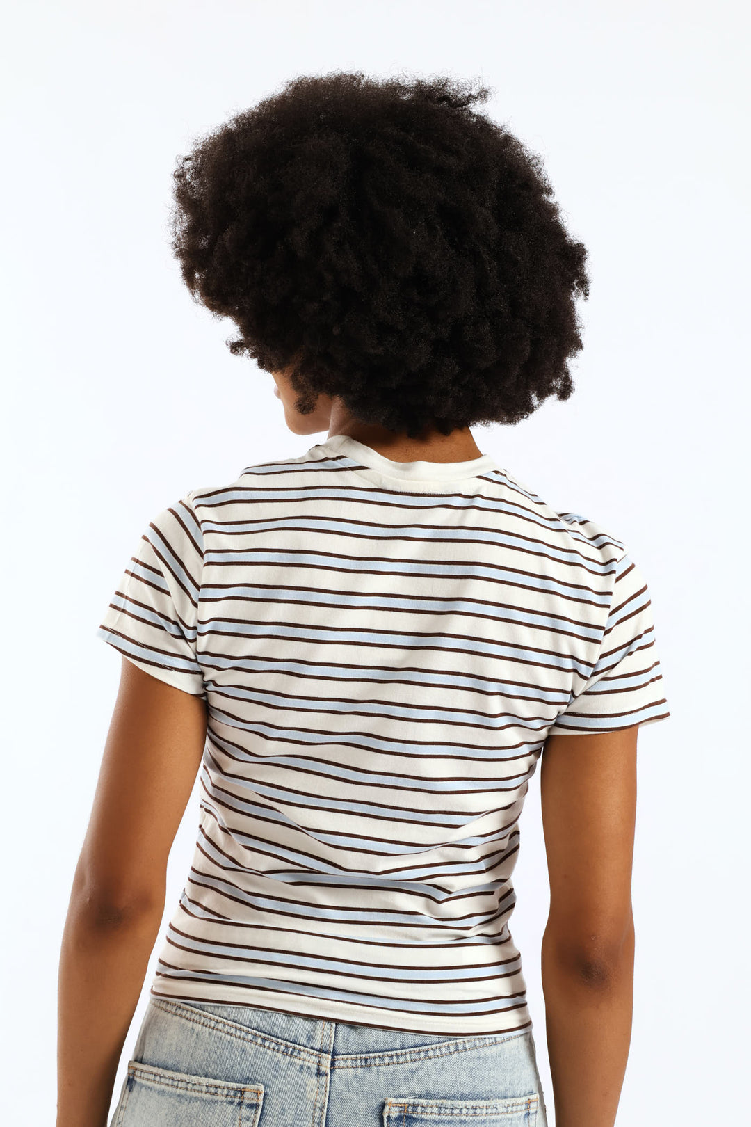 Yarn Dye Stripe Tee - Cream
