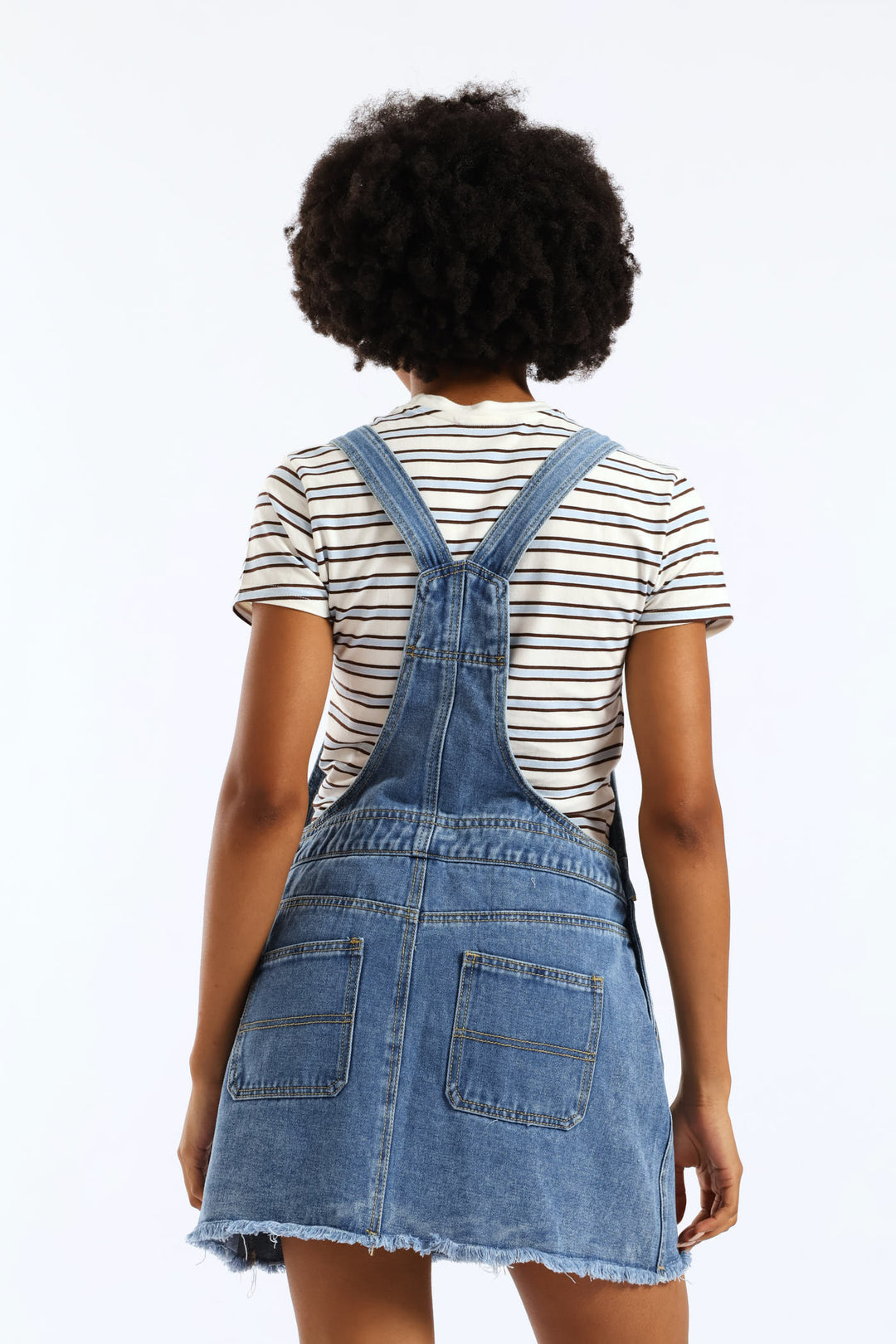 Denim Pinafore Dress - Salty Mid Wash