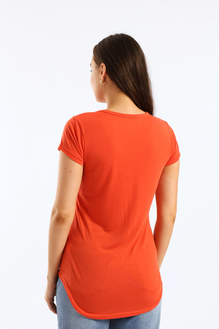 Plain Pocket Tee - Paprika