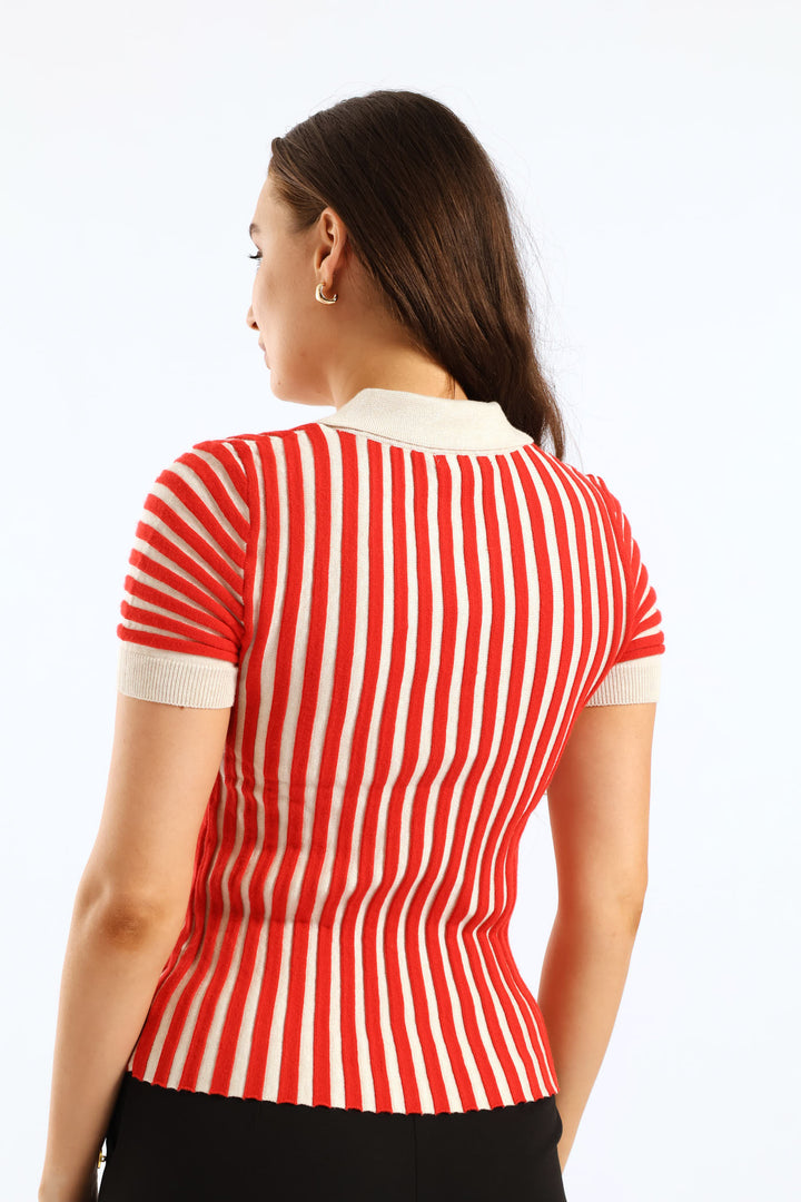 Button Two Tone Golfer - Red